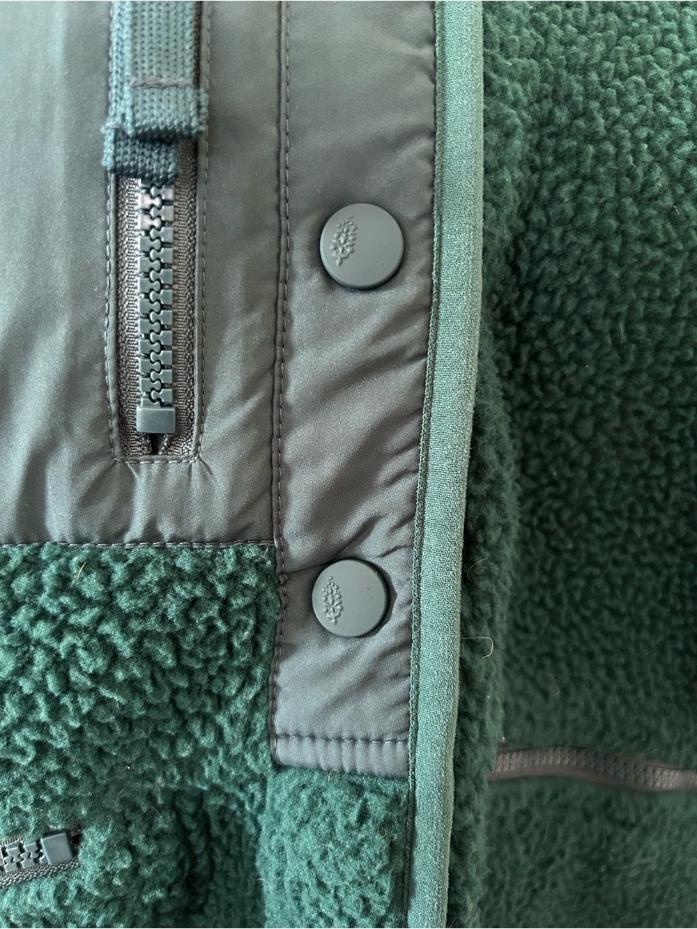 Free People FP Movement Hit the Slopes Women’s Large Sherpa Jacket Green Fleece - Picture 10 of 13